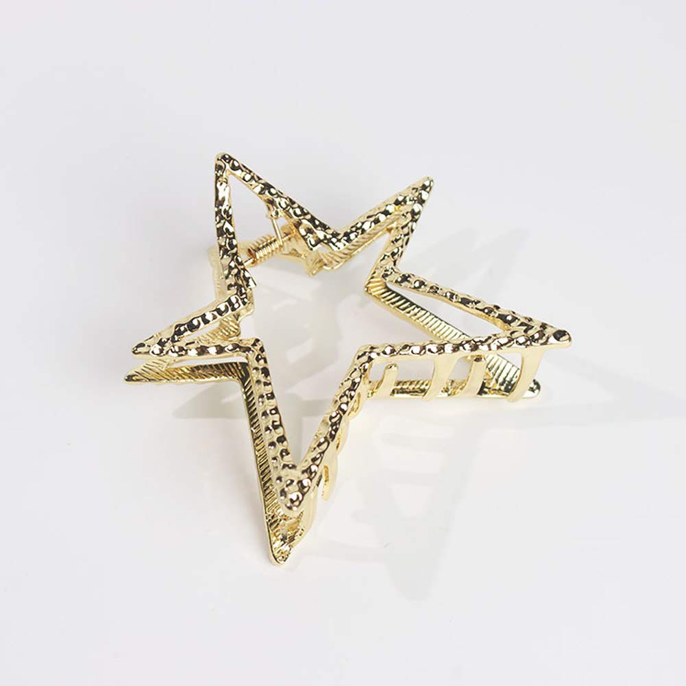 Numblartd Hair Claw Clip - 2 Pcs Fashion Metal Alloy Hair Jaw Clamp Clips Hair Updo Grip Hair Accessories for Women for Medium to Long Hair (Gold +