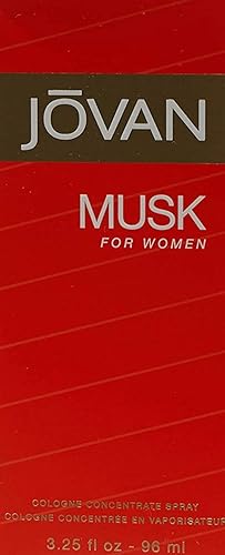 Jovan Musk for Women Eau de Cologne Spray 3.25 fl oz (Pack of 1), Notes of Jasmine, Amber, and Neroli, Women's Fragrance, Long Lasting, Everyday