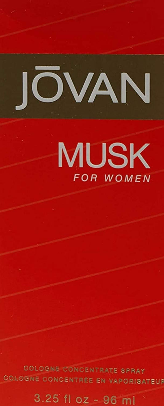 Jovan Musk for Women Eau de Cologne Spray 3.25 fl oz (Pack of 1), Notes of Jasmine, Amber, and Neroli, Women's Fragrance, Long Lasting, Everyday