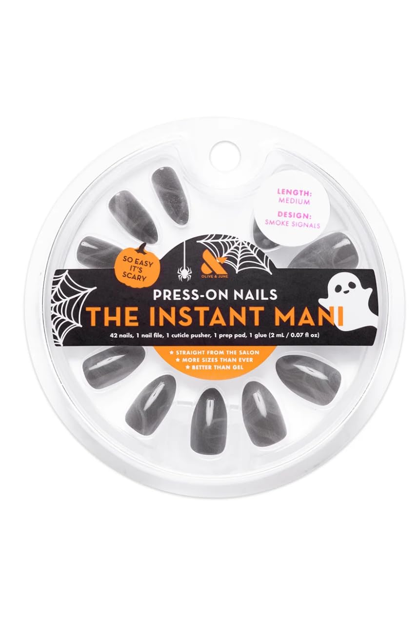 Olive & June Instant Mani Medium Almond Press-On Nails, Smoke Signals, 42 Pieces Beauty & Personal Care Olive & June