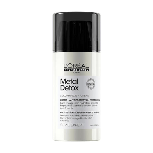 L'Oréal Professionnel Paris Metal Detox Smoothing Cream - Lightweight Styling Leave-In Treatment For All Hair Types, Hydrates and Protects Against