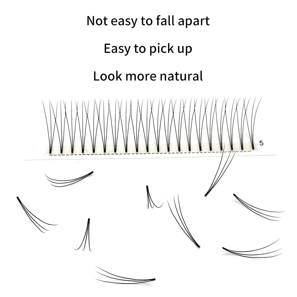 Soft Natural Premade Volume 2D Fans Eyelash Extension 0.10 Thickness 8-14mm Handmade Premade Cluster Volume Fans Faux Mink Lashes 3d (14mm, 3D-0.10-C)