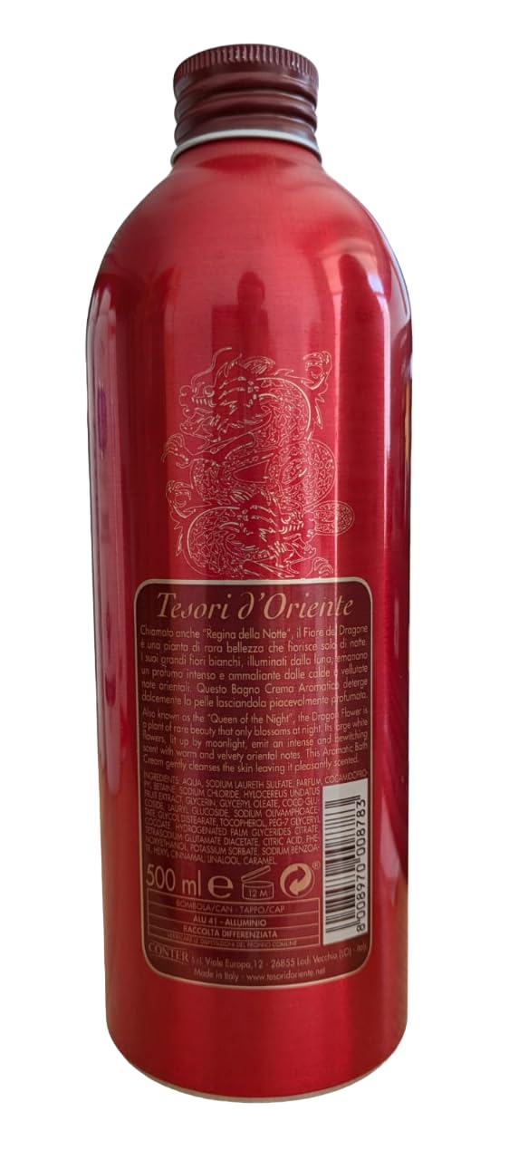 Tesori d'Oriente Dragon Flower Aromatic Cream Bath 500 ml (16.9 Fl oz), 1 Unit - Made in Italy [Italian Import] Beauty and Personal Care Tesori d'Oriente