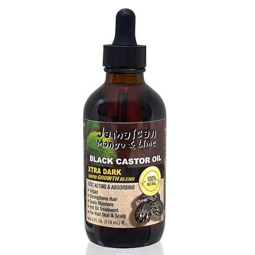 Jamaican Mango & Lime Black Castor Oil - Hair & Scalp Oil for Locs, Braids, Twists & Natural Hair - Strengthens, Moisturizes & Promotes Hair Growth