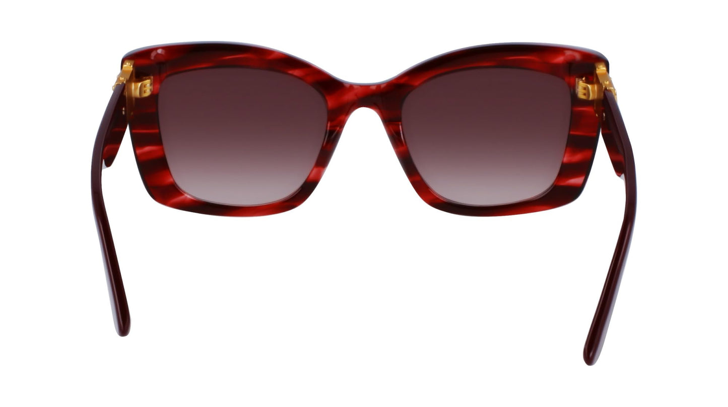 KARL LAGERFELD Women's Sunglasses KL6139S - Striped Red with Gradient Brown Lens