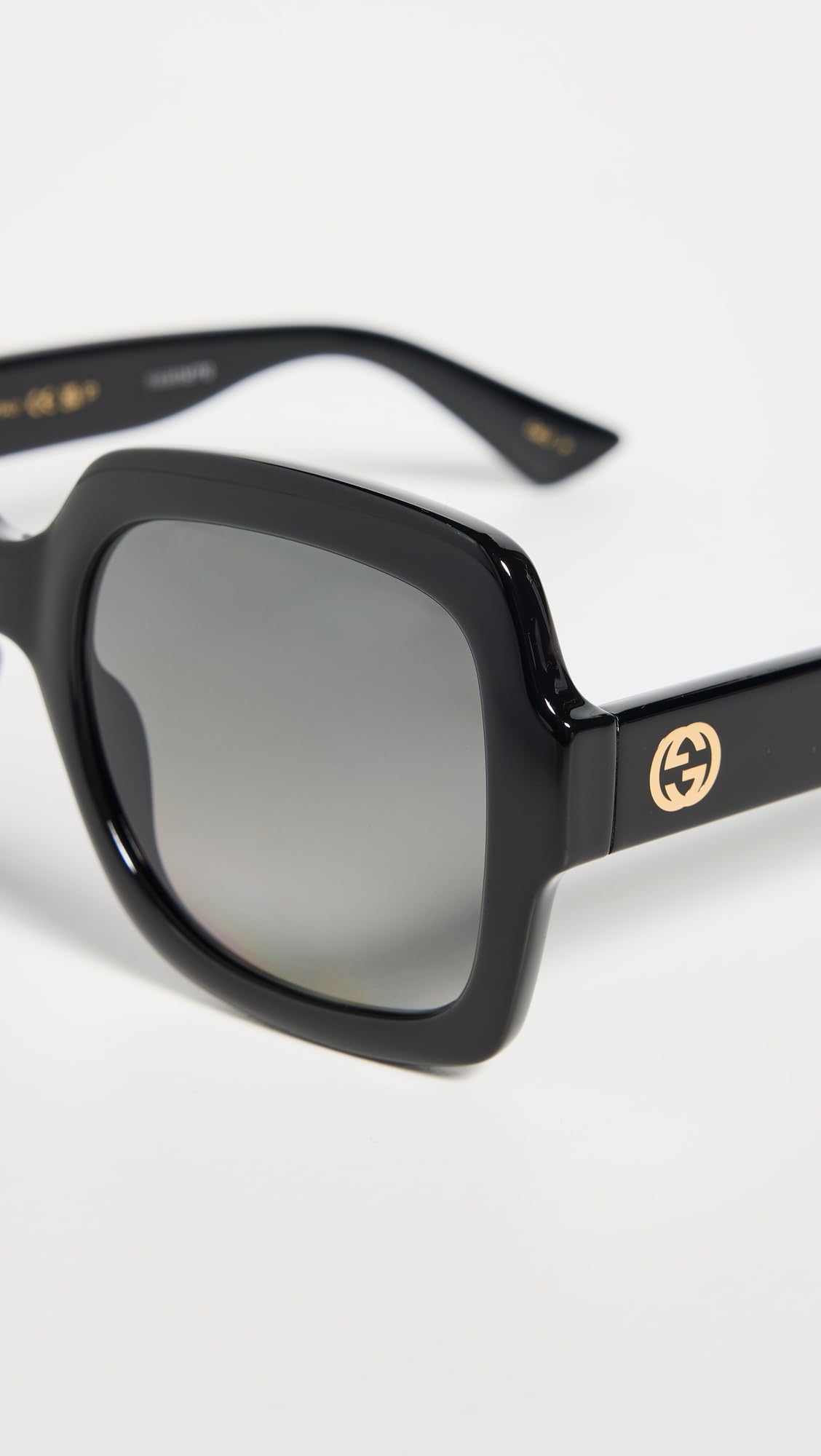 Gucci Women's Oversized Square Sunglasses, Black/Black/Grey, 54/22/140