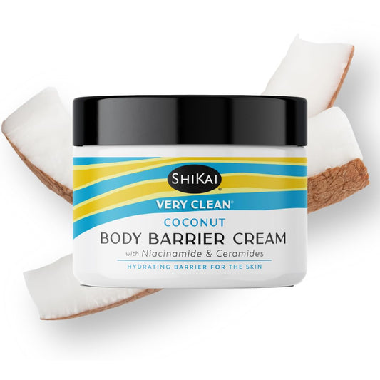 ShiKai Very Clean Moisturizing Body Barrier Cream (Coconut, 4.5 oz) | Hydrating Barrier for the Skin | With Niacinamide, Ceramides, Shea Butter