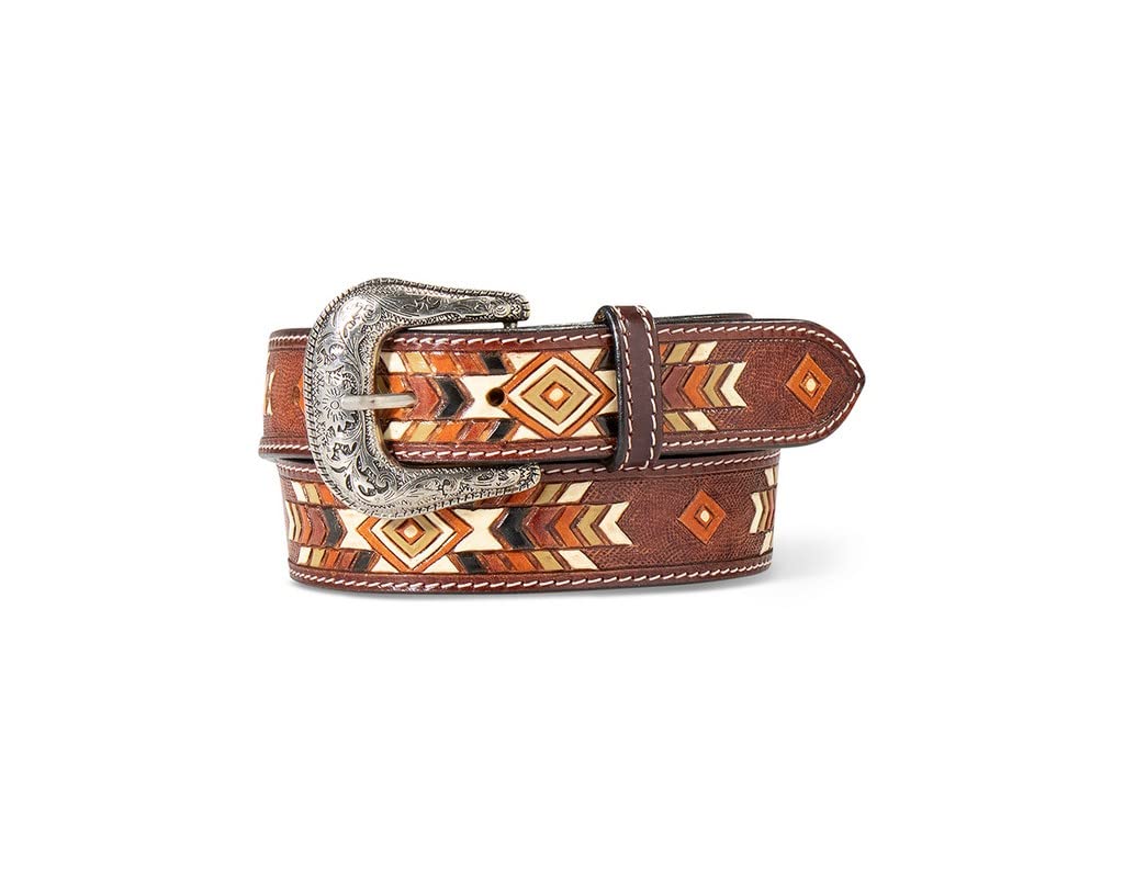 ARIAT Women's Southwest Handtooled Hand-painted Belt, Multicolored, Large