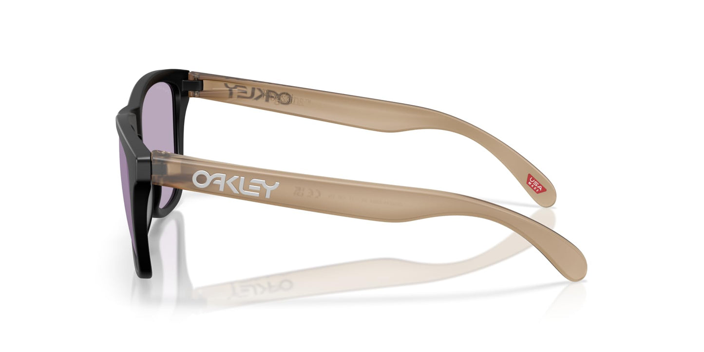 Oakley OO9245 Frogskins Low Bridge Fit Square Sunglasses, Matte Black/Red/Prizm Slate, 54 mm