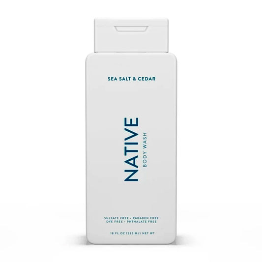 Native Body Wash Contains Naturally Derived Ingredients | For Women & Men, Sulfate, Paraben, & Dye Free Leaving Skin Soft and Hydrating | Sea Salt Beauty & Personal Care Native