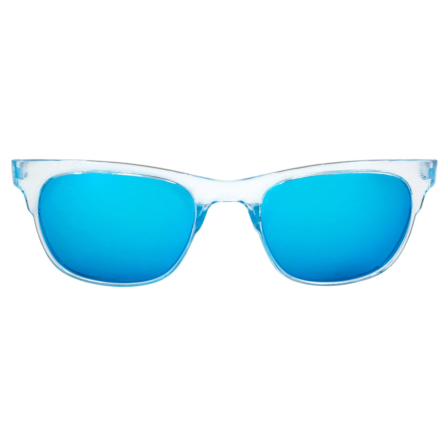 Islander Eyes Tahiti Polarized Sunglasses for Women Fashionable Crystal Blue Frame w/Blue Mirror Lens