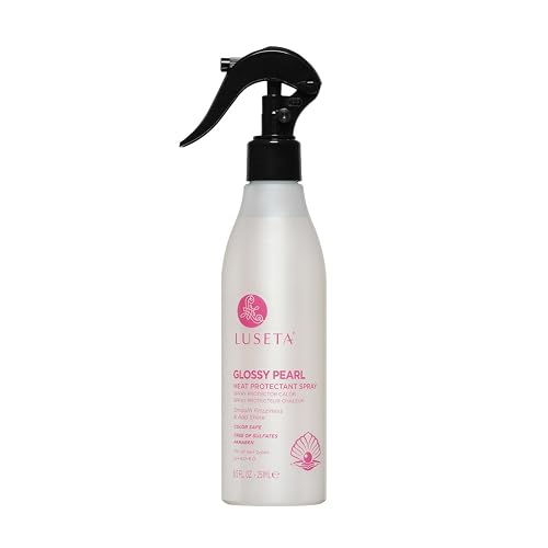 Luseta Glossy Pearl Heat Protectant Spray Smoothing Thermal Protection Treatment Enhance Shine and Add Strength for All Hair Types Protect Hair from