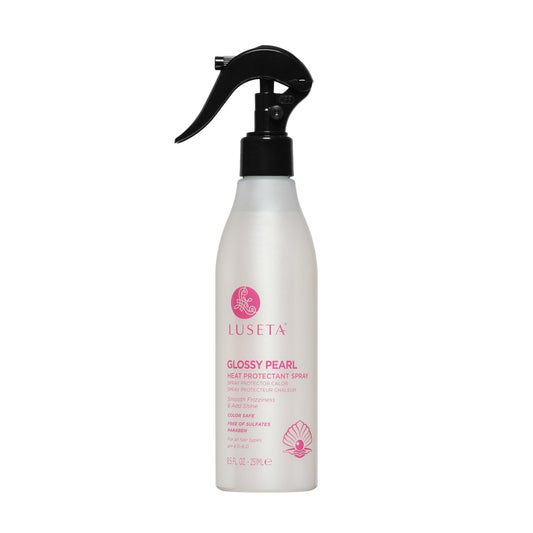 Luseta Glossy Pearl Heat Protectant Spray Smoothing Thermal Protection Treatment Enhance Shine and Add Strength for All Hair Types Protect Hair from