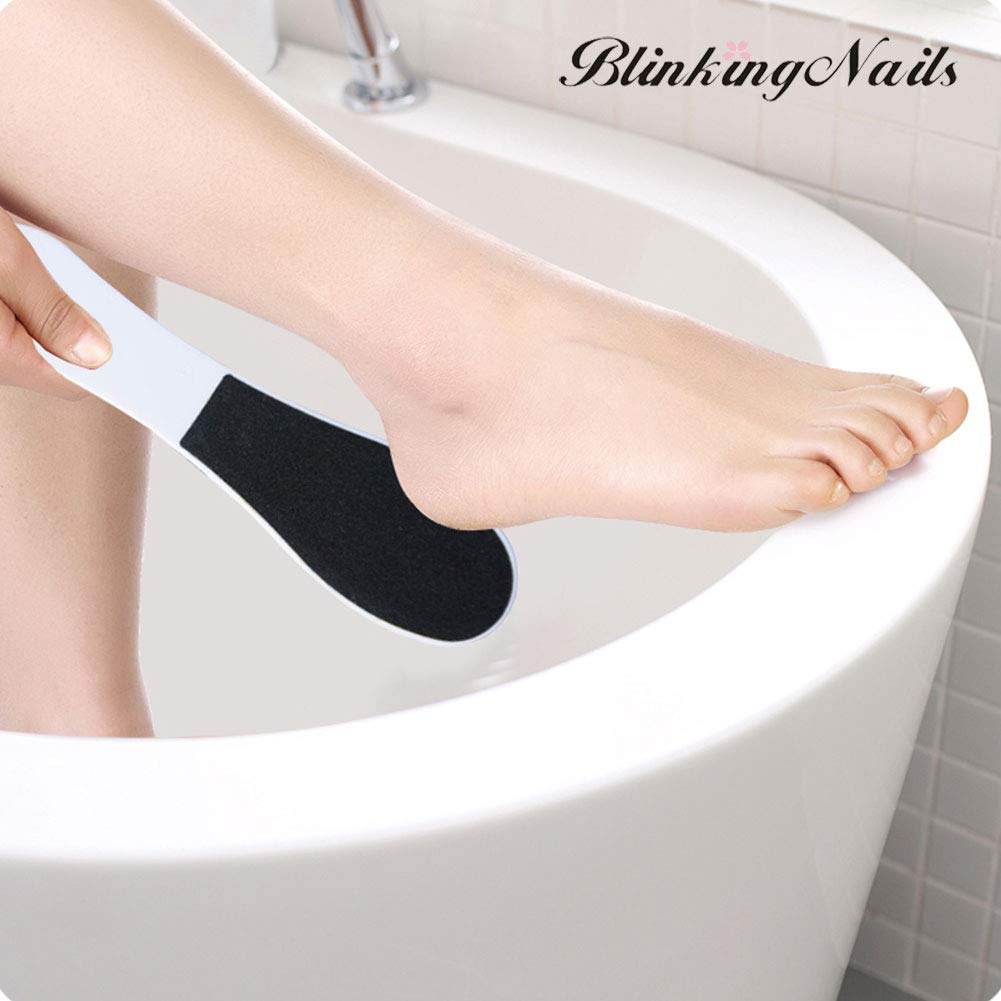 Foot File, Foot Callus Remover Professional Sandpaper Pedicure Tools Double Sided Foot Rasp File Depilation with Plastic Handle, Foot File for Dead
