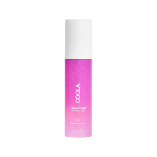 COOLA Organic Rewakening Rosewater Mist Face Spray, Dermatologist Tested Skin Barrier Protection with Ginseng & Green Tea Extract, Vegan and Gluten