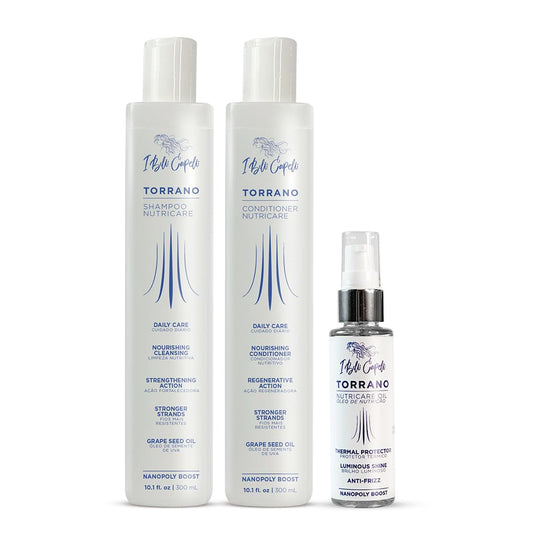 I Belli Capelli Torrano NutriCare Shampoo, Conditioner & Hair Oil Set - Strengthens, Nourishes & Moisturizes Dry, Damaged or Color-Treated Hair Beauty & Personal Care I Belli Capelli
