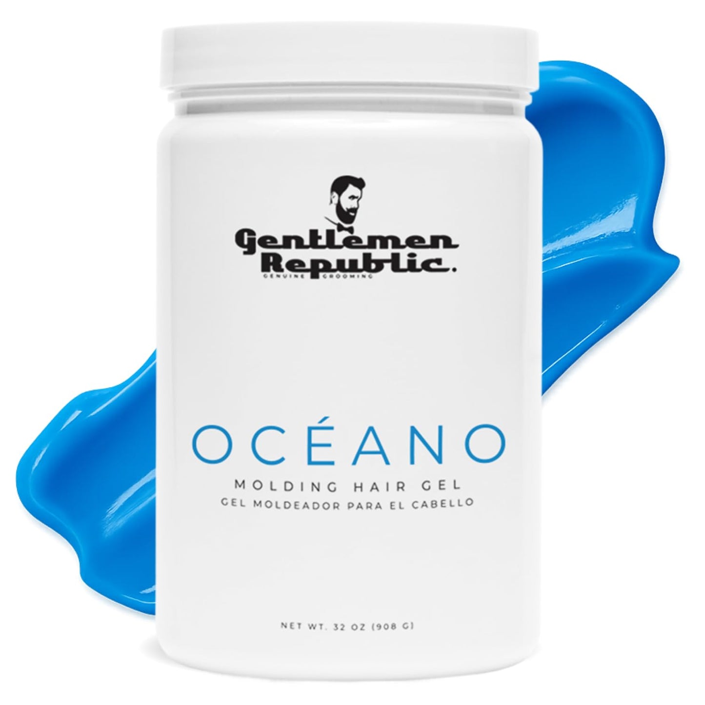 Gentlemen Republic Oceano Men's Hair Gel 32oz - Strong Touchable Hold and High Shine Styling Gel for Hair, 100% Alcohol-Free Professional Formula