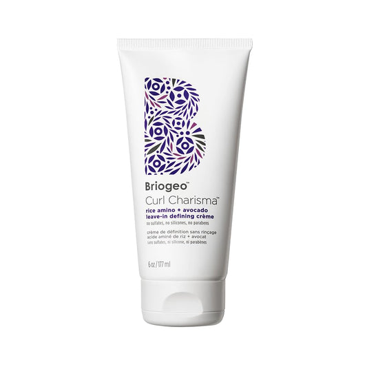 Briogeo Curl Charisma Rice Amino + Avocado Leave-In Defining Crème, Anti Frizz Hair Styling Moisturizer, Leave In Cream for Wavy, Curly, Coily Hair