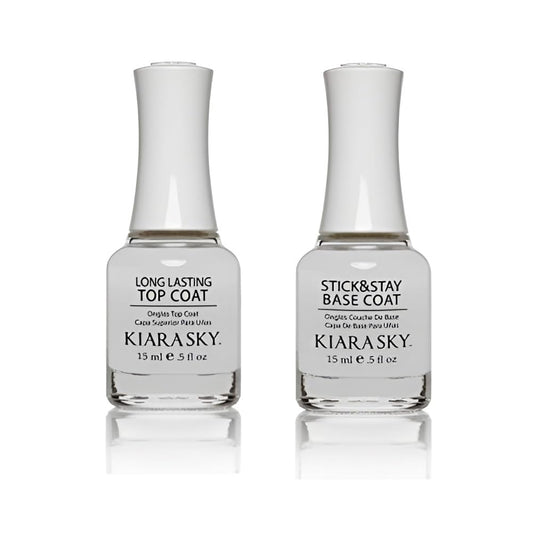 KIARA SKY Stick & Stay Base Coat & Long Lasting Top Coat 15ml 2 piece set