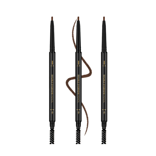 3 Pcs Waterproof Eyebrow Pencil Dark Brown, Premium Eye Brow Pencil Brn with Spoolie Brush, Longwearing for Perfect Brows, Professional, Precision