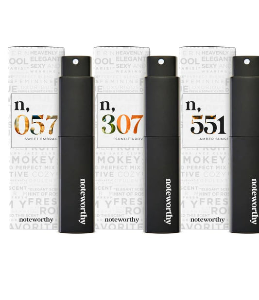 Noteworthy Essentials Trio Travel Spray Bundle - 3-Piece Fragrance Set for Men & Women, Long-Lasting Perfume, TSA-Approved, Perfect for Gift Giving Beauty & Personal Care Noteworthy