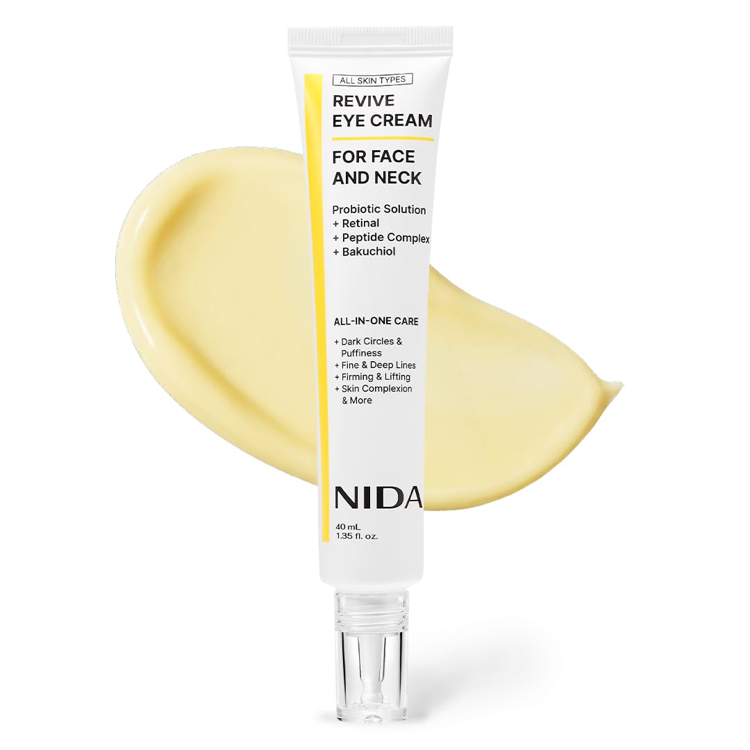 NIDA Revive Eye Cream For Face And Neck | Probiotics Lystate Solution, Retinal, Peptide Complex, Bakuchiol | Wrinkles, Fine Lines, Cell Turnover, Firm Beauty and Personal Care NIDA