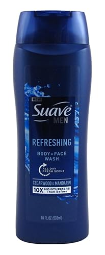 Suave Body + Face Wash Men 18 Ounce Refreshing Cedarwood (Pack of 2)