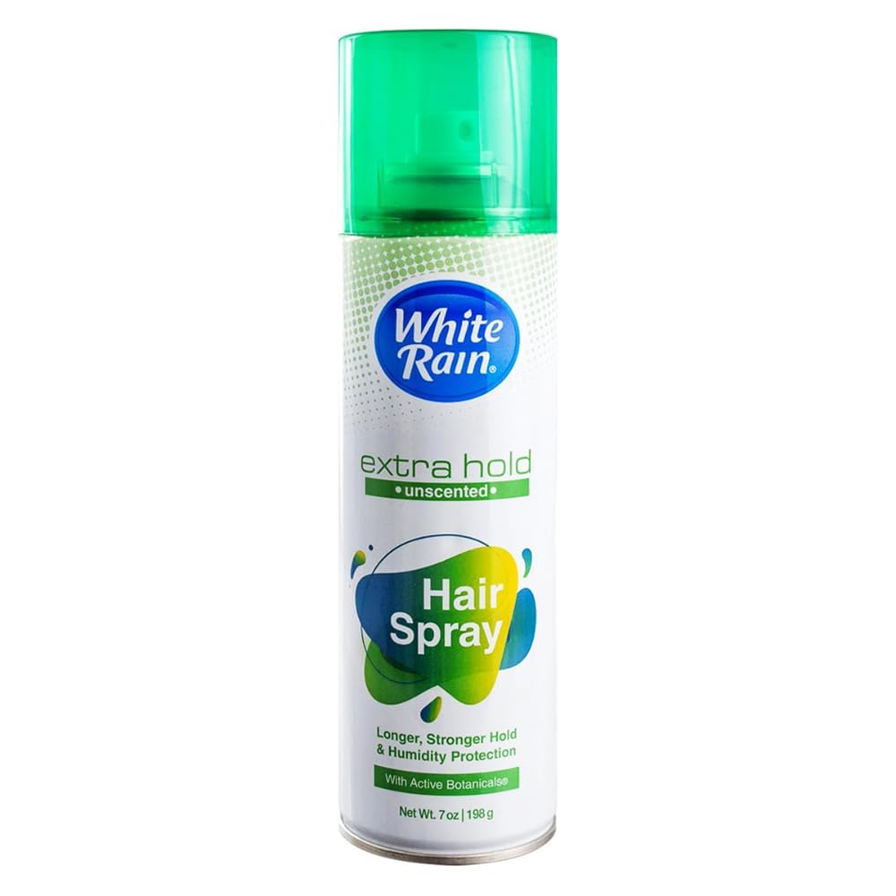 White Rain Hairspray Extra Hold Unscented, 7 oz (Pack of 1), Aerosol Hairspray for Women & Men, Humidity Resistant, Fragrance-Free, Non-Sticky