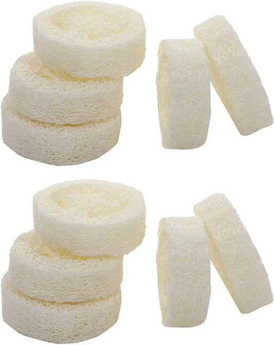 10Pcs White Natural Loofah Slices for Soap Making, Loofah Exfoliating Body Sponge Scrubber for Skin Care Loofa Soap Supplies Bathing Accessories Beauty and Personal Care GANPUB