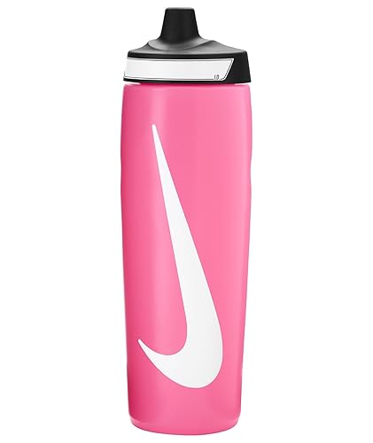 Nike Refuel Bottle 24 oz Sports Bottle, BPA-Free, Airtight (Pink/White/Black)