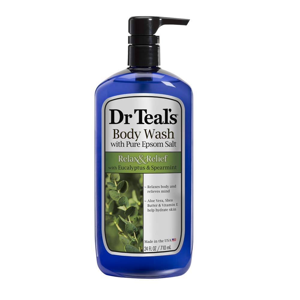 Dr Teal's Eucalyptus & Spearmint Body Wash Gift Set (3 Pack, 24oz Ea.) - Relax & Relief with Eucalyptus & Spearmint Blended with Pure Epsom Salt