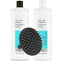 System 3 Cleanser Shampoo & Scalp Therapy Conditioner 1 Liter Duo Set for Chemically Treated Hair with Light Thinning + M Hair Designs Scalp Brush
