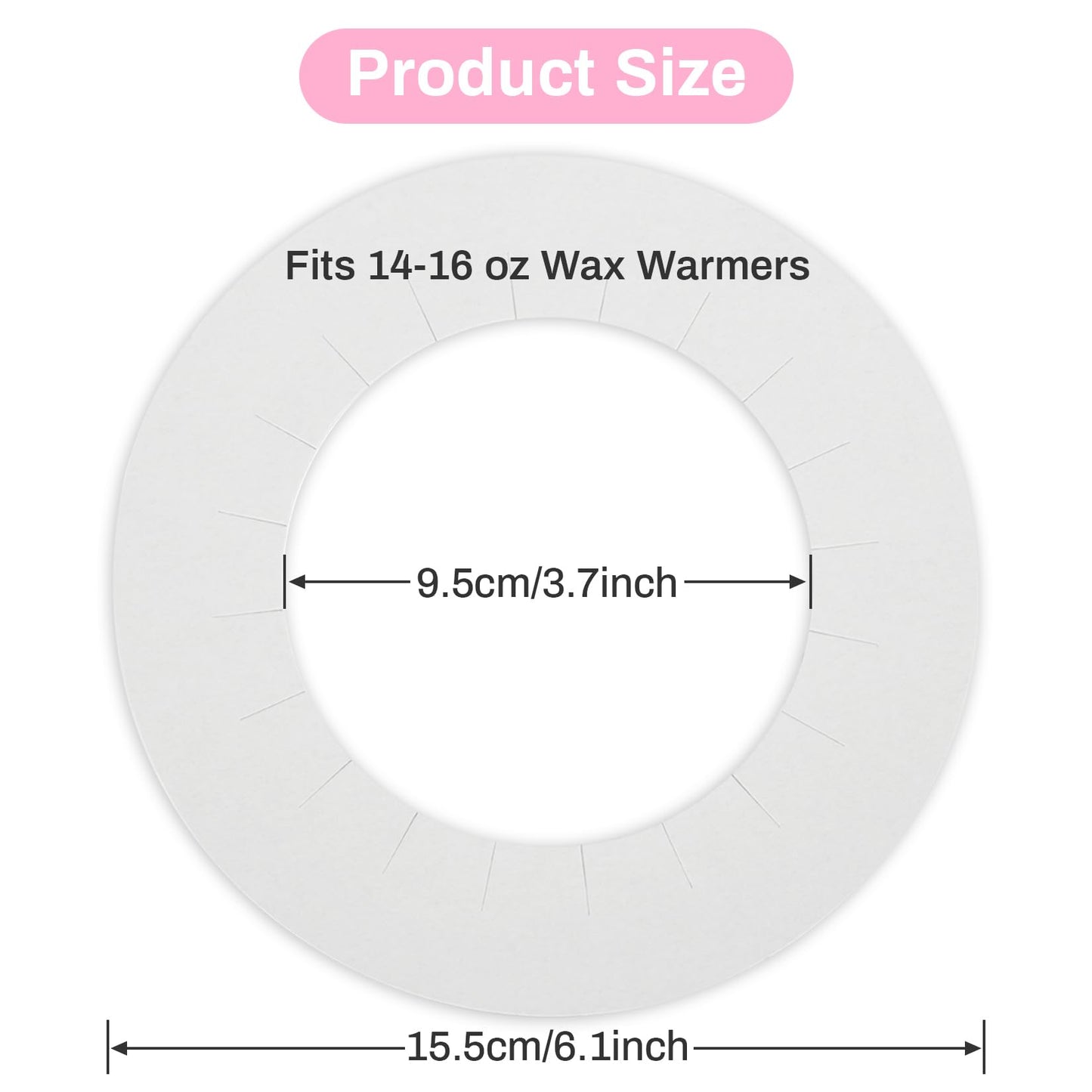 RAQEHO Wax Collars for Wax Pot - 100PCS Disposable Coated Paper Protective Clean Collar for 14oz Wax Warmer Melting Pot for Hair Removal Women Wax Beauty and Personal Care RAQEHO