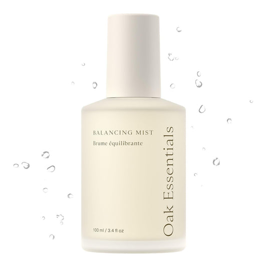 Oak Essentials Balancing Mist, Ultra-Fine Hydrating Toner Spray for Face and Body, Rose Water Face Mist with Aloe and Glycerin, 3.4 Fl Oz