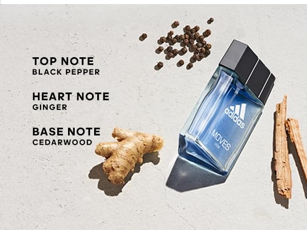 Adidas Moves Him Body Fragrance 2.5 fl oz (Pack of 1) , Notes of Green Apple, Cedarwood, Musk, Men's Fragrance, Long Lasting, Sporty Fragrance, Travel Beauty and Personal Care adidas