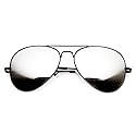 zeroUV FULL MIRROR Mirrored Metal Aviator Sunglasses (Black Mirror)