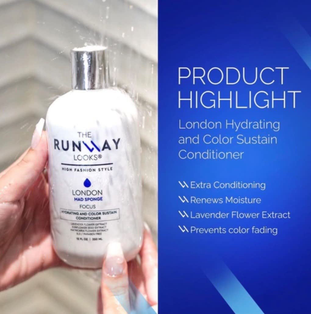 The Runway Looks London Mad Sponge Hydrating and Color-Sustain Conditioner, With Lavender & Sunflower Seed Extract, Renews Moisture For Healthy Hair