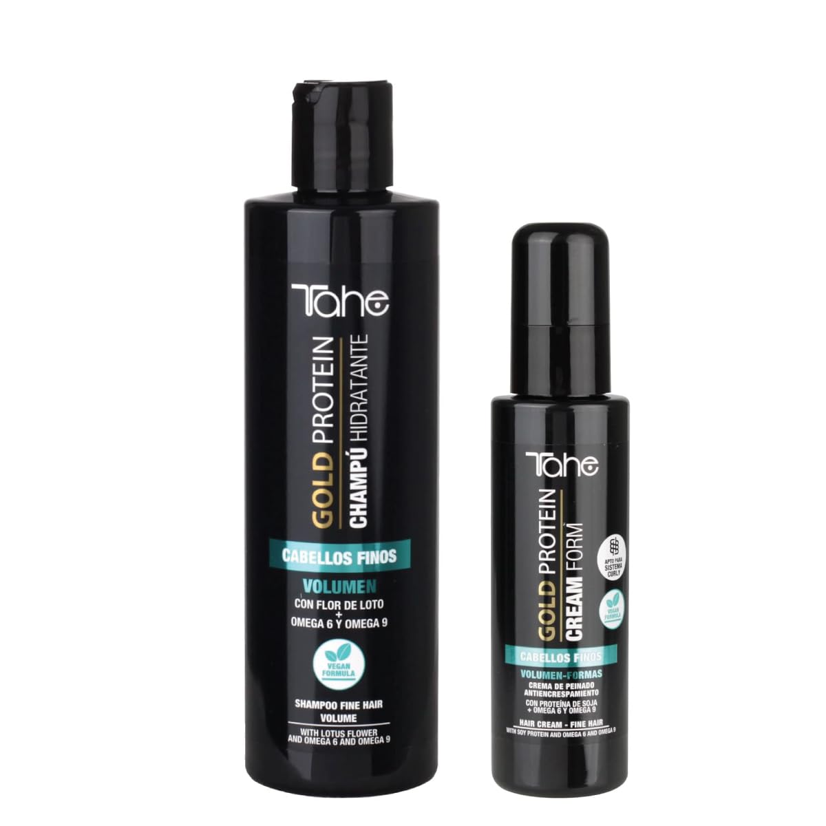 Tahe Gold Protein for Fine Hair Small Kit - Shampoo 300ml + Styling Cream 100ml