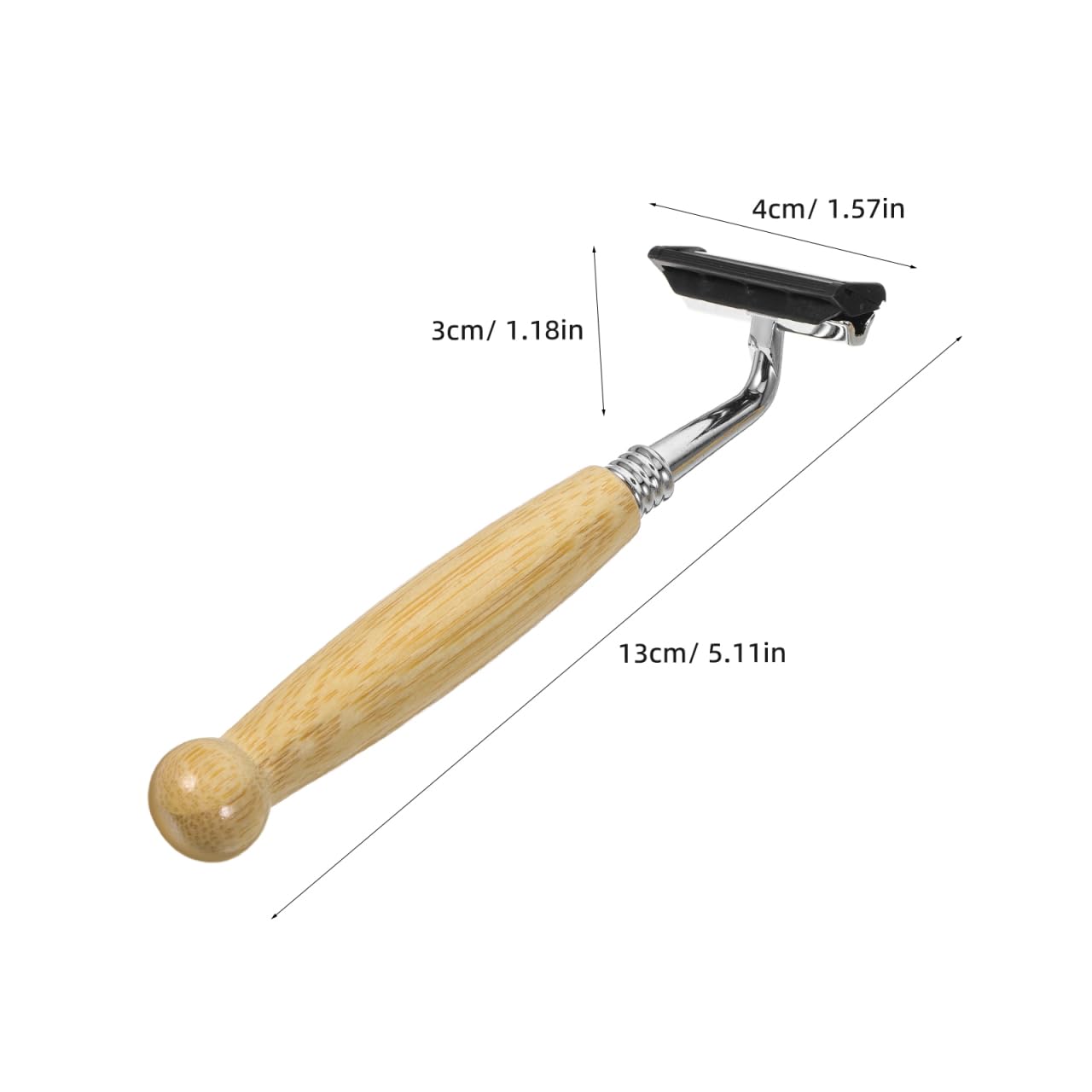 4Pcs Bamboo Single Blade Razors Double Edge Safety Razor Eco-Friendly Handmade Long Natural Bamboo Handle Stainless Steel Safety Shaving Men's Shaving Beauty and Personal Care NULYLU
