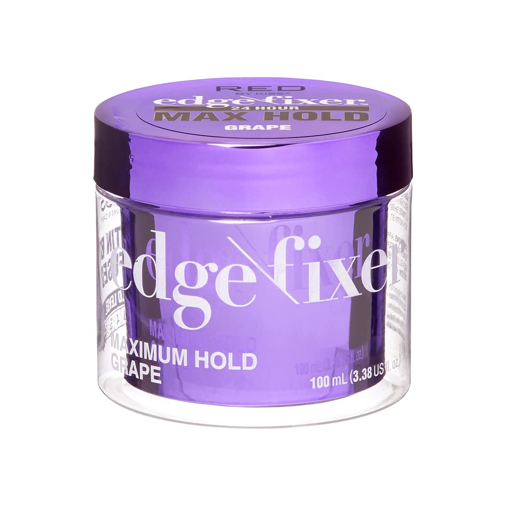 RED by Kiss Edge Fixer Hair Shine Gel, 24 Hour Max Hold, Non-Flaking, Biotin B7 Infused, Natural Styling, Professional Edge Control Wax, Perfect