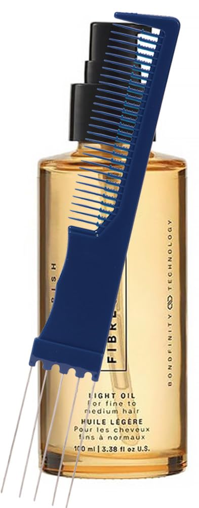 Fibre Clinix Bondfinity Light Oil 3.38 oz and Dual Purpose Comb | Lightweight Hair Oil for Smooth, Shiny, Frizz-Free Hair