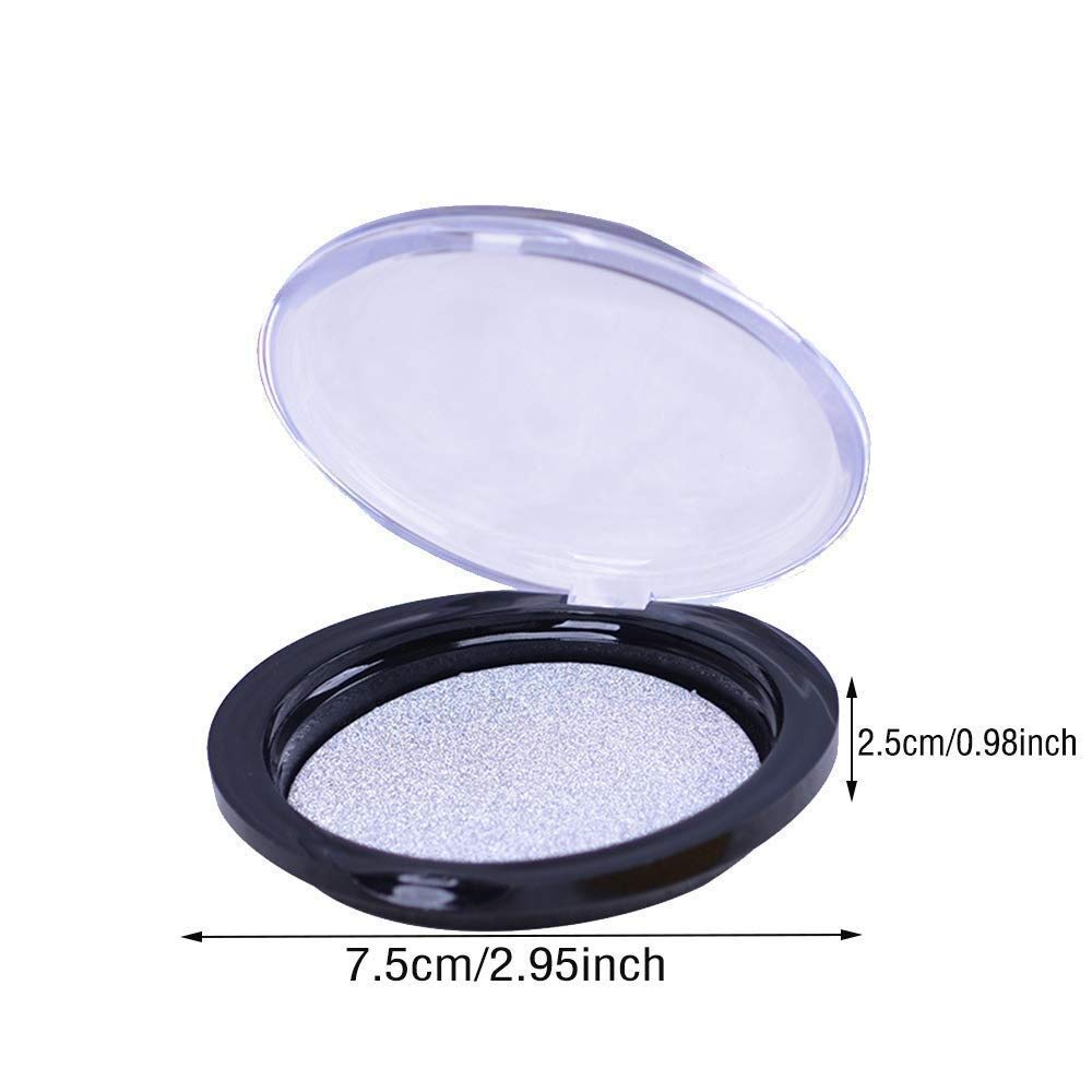 Healthcom 12 Packs Round Lash Boxes Empty Eyelash Storage Box 25mm Acrylic 3D Mink Lash Box Silver Glitter False Eyelashes Case with Tray Eyelash…