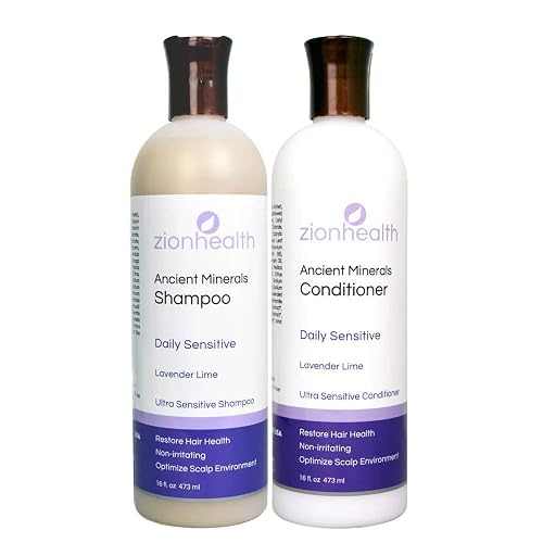 Adama Minerals Shampoo and Conditioner Set 16 oz (Daily Sensitive Lavender Lime)