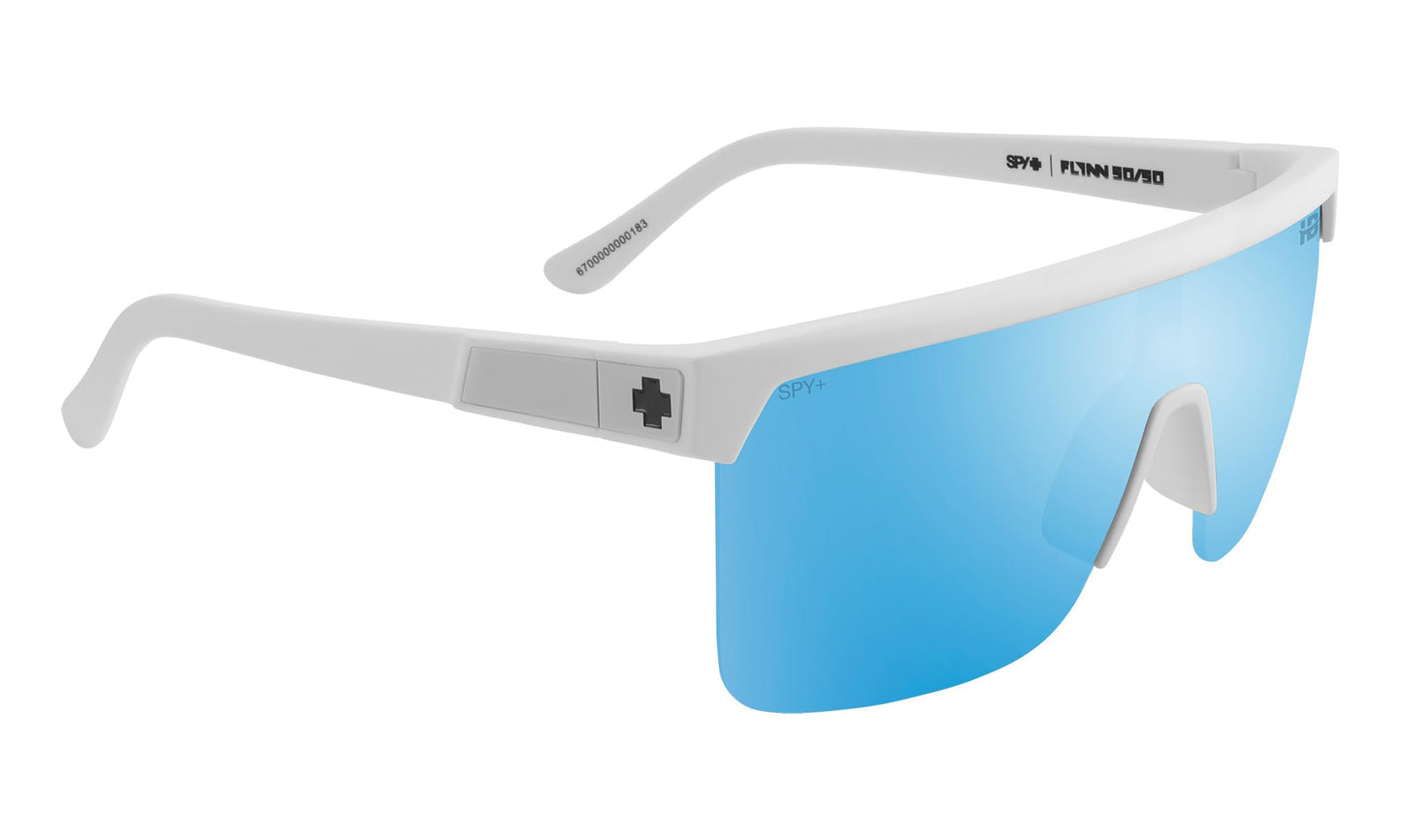 SPY Flynn 5050 Matte White - Happy Boost Polar Ice Blue Mirror