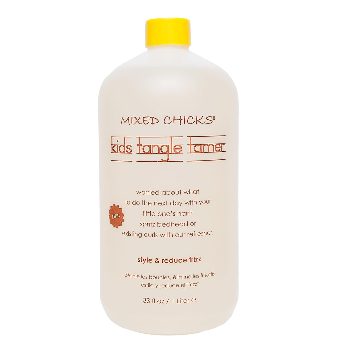 Mixed Chicks Kids Tangle Tamer - Light and Moisturizing Styling Formula for Frizz-free Curls, 33 fl.oz.