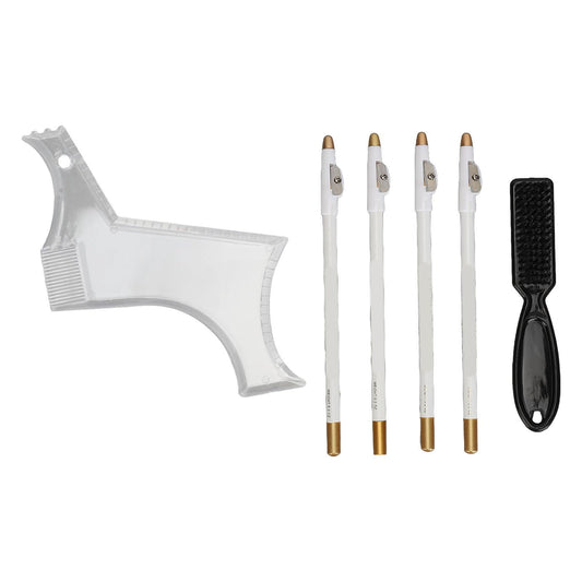Beard Shaper, Professional Beard Shaping Tools with 4pcs Barber Pencil, Beard Template and Beard Brush, Beard Shape up Tool for Line Up & Edging Beauty and Personal Care Fockety