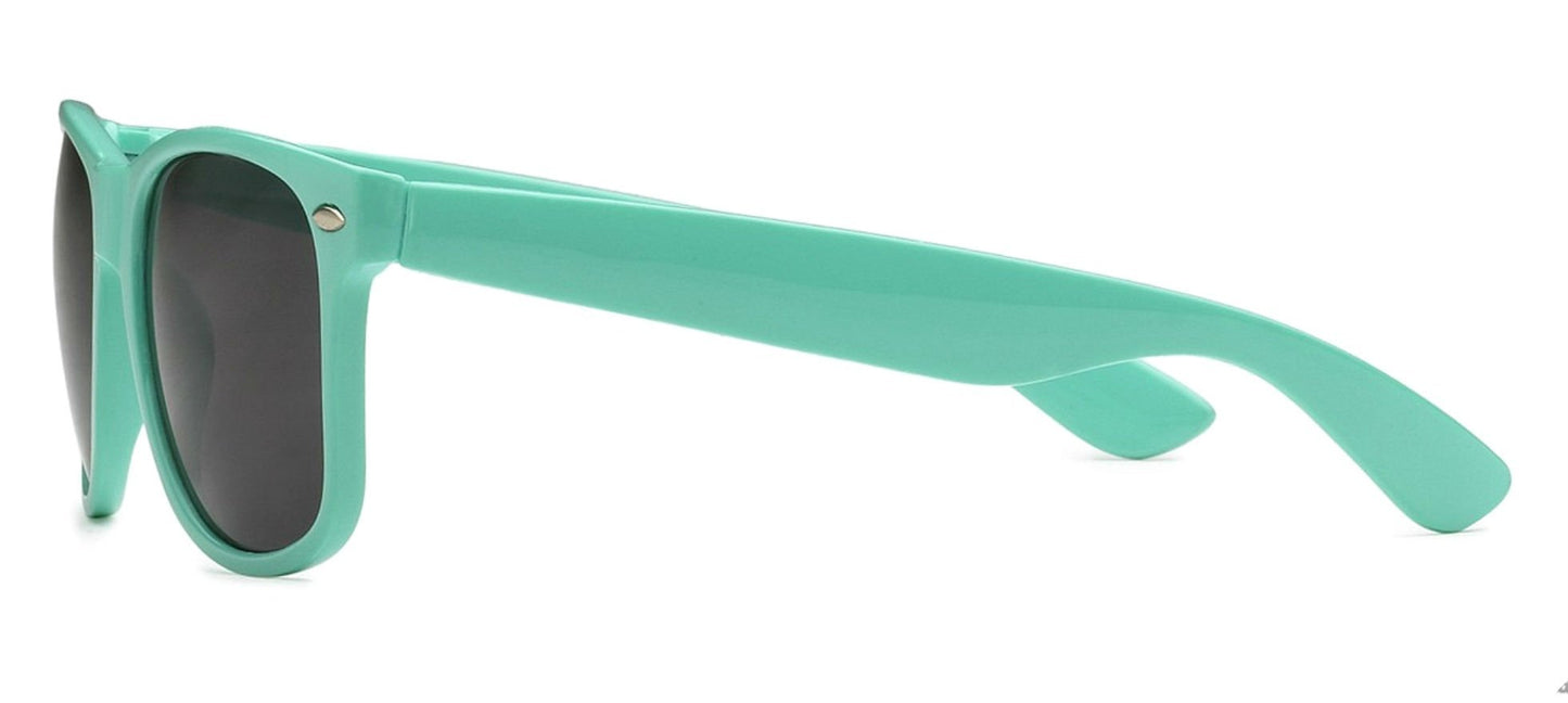 Sunglasses Classic 80?s Vintage Style Design (Teal), Teal, Smoke Lenses (Retro Optix), Large