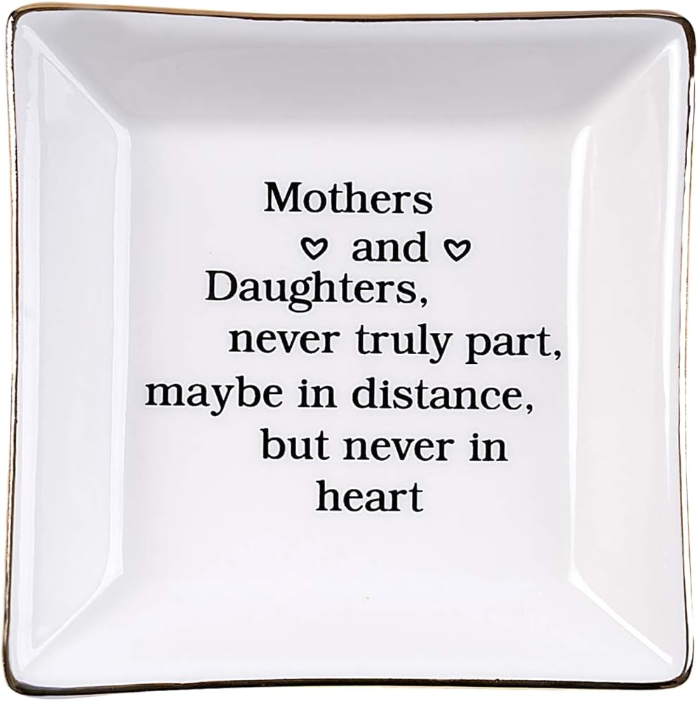 Ueerdand Gift for Mom from Daughter, Mother's Day, Christmas, Thanksgiving, Birthday Gift for Mother and Daughter Ceramic Ring Dish Decorative…