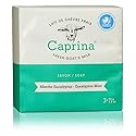Caprina Fresh Goat’s Milk Bar Soap, EUCAPLYPTUS MINT, (3-Pack), 3.2 oz (90 g) Each, Gentle Daily Cleanser, Softening & Biodegradable Formula, No