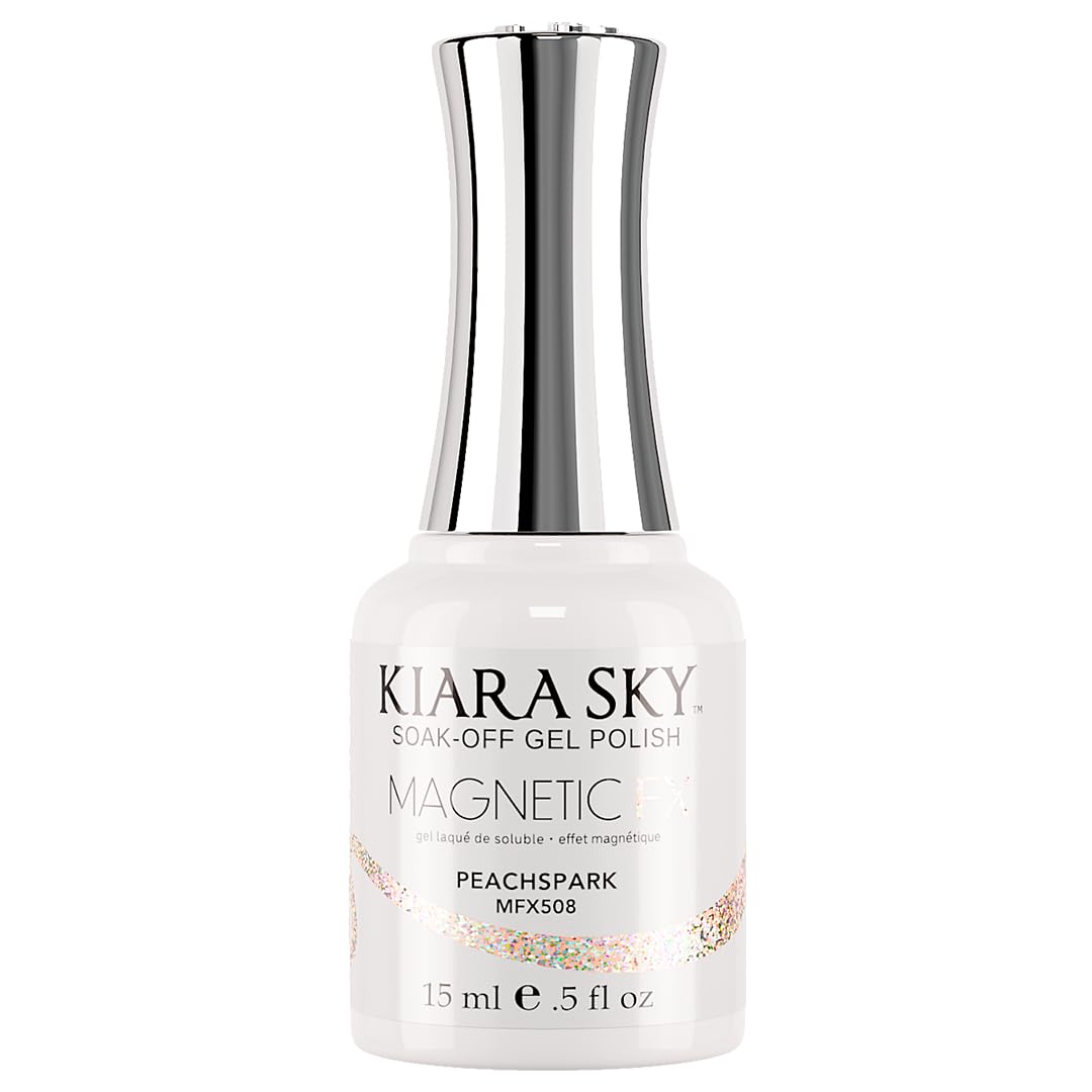 KIARA SKY Soak Off Gel Nail Polish MAGNETIC FX 0.5 fl oz, PEACHSPARK (MFX508) Beauty & Personal Care KIARA SKY